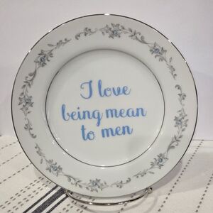 Decorative Plate with Blue Floral Design